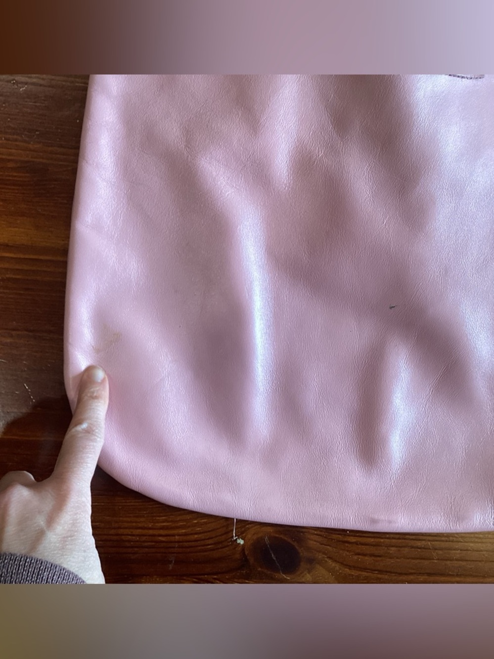 Y2K Pink Leather Bag with matching (attached) wallet, Joanel - Picture 8 of 13
